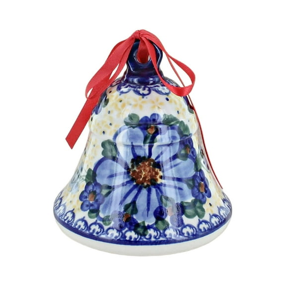 Blue Rose Polish Pottery Daisy Surprise Large Bell
