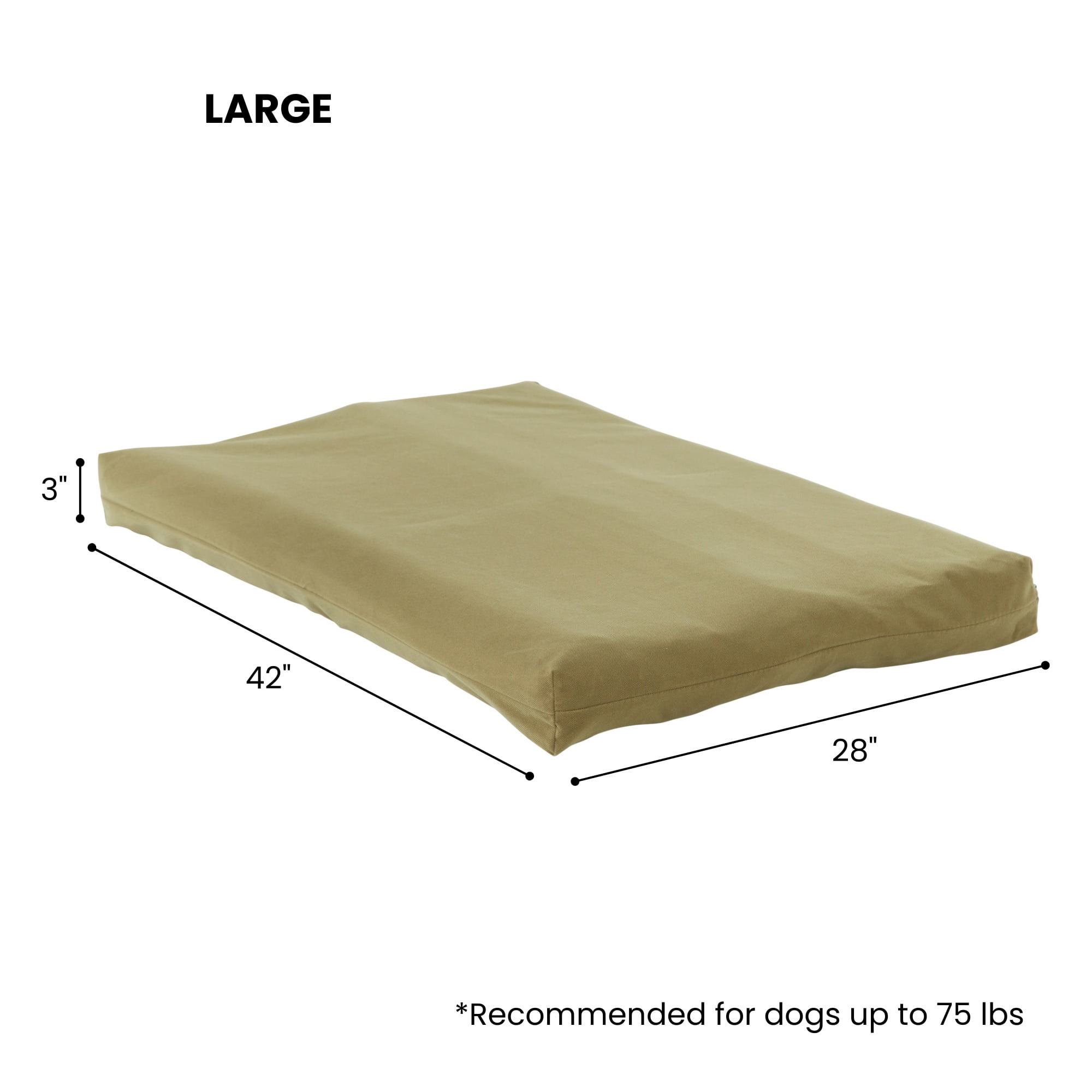 Happy Hounds Cooper Deluxe Reversible Crate Pad, Moss, Large (42" x 28")