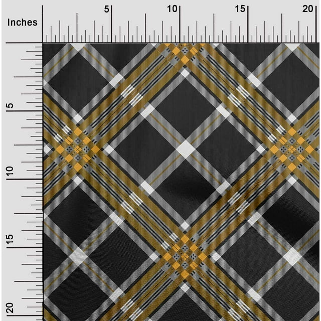 oneOone Georgette Viscose Fabric Tartan Check Print Fabric By The Yard 42 Inch Wide