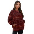 thumbnail image 7 of SCRAWLGOD American Tribal Horse Red Women Oversized Crewneck Sweatshirt Long Sleeve Pullover Tops Drop Shoulder Casual Trendy Workout Clothes with Pockets, L, 7 of 7