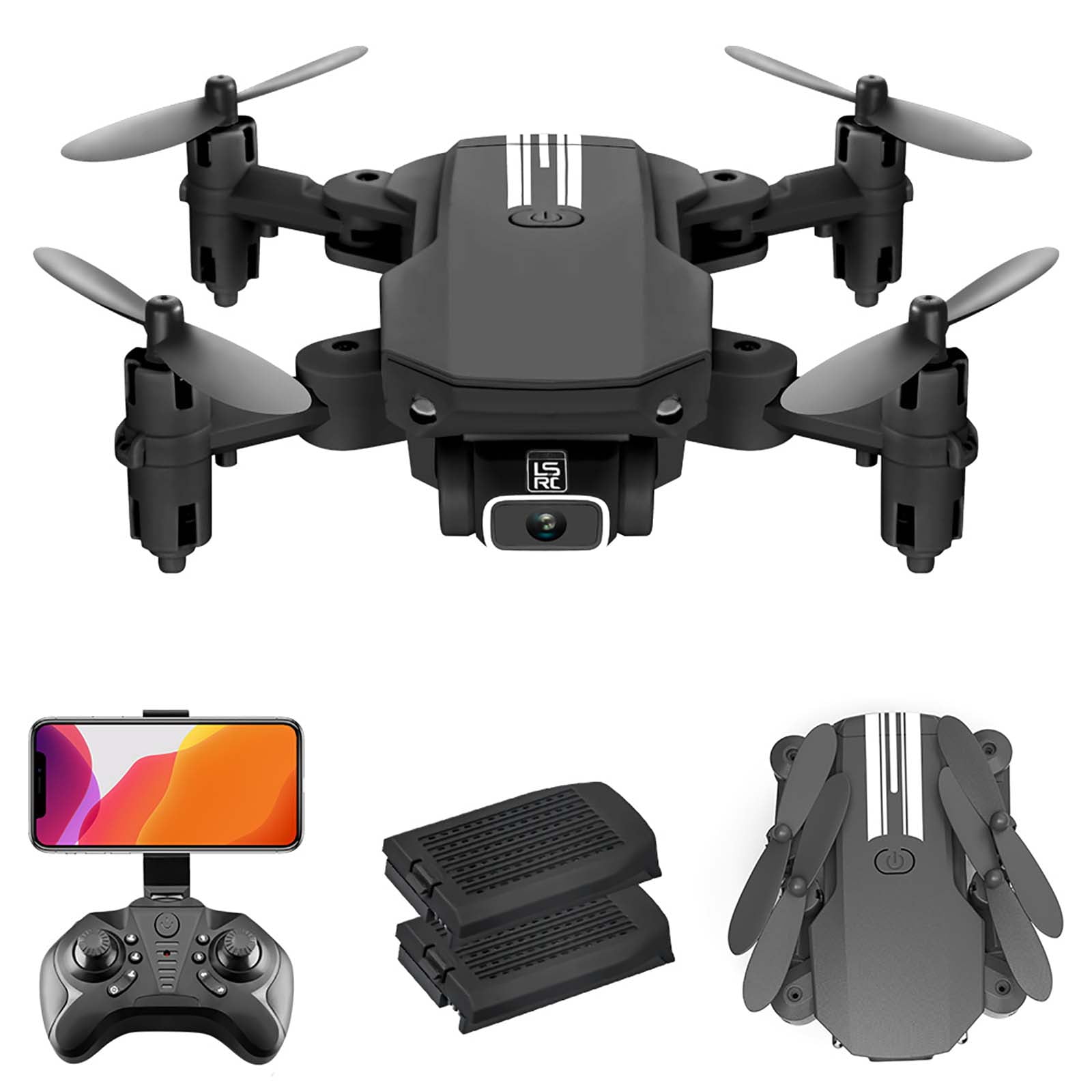 ATOYX Foldable Drone with 720P HD Camera Black Altitude Hold AT-146 WiFi FPV Live Video RC Quadcopter for Beginners & Kids with Gravity Sensor 3D Flips Headless Mode One Key Operation 3 Speeds 