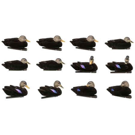 Avian-X Fully Flocked Topflight Black Duck Decoys 12 Pack
