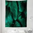 thumbnail image 1 of Leaves Tapestry, Closeup Jungle Tropical Nature Bush Dark Tones Eco Art Picture Print, Fabric Wall Hanging Decor for Bedroom Living Room Dorm, 5 Sizes, Hunter Green and Emerald, by Ambesonne, 1 of 1