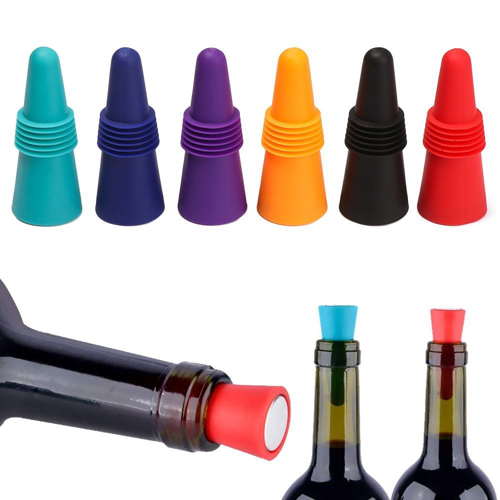 Gespecificeerd Spreek luid Ja 6Pcs Champagne Drink Silicone Reusable Bar Seal Wine Stopper Bottle Cover  Sealer Plug Wine Bottle Stopper - Walmart.com