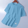 thumbnail image 5 of Mens Waffle Knit Short Sleeve T-Shirts Casual Crew Neck Solid Regular Fit Basic Tee Curved Hem Summer Breathable Streetwear Tops Fathers Day Gift, 5 of 9