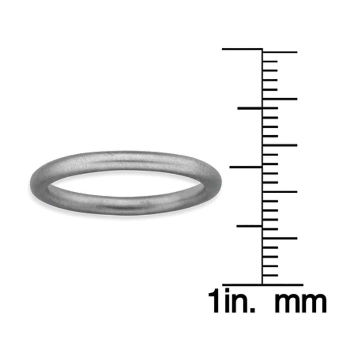 Sterling Silver Rhodium Satin Ring
