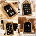 thumbnail image 6 of Vintage Velvet Ring Holder Arch Gold Small Jewelry Display Tray for Travel Wedding Photography Prop Black, 6 of 9