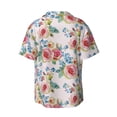 thumbnail image 4 of Goofa Rose Flowers Printed Men's Casual Short-sleeved Shirt,Lightweight Breathable Button-down,Summer Casual men's top,Versatile Fashion shirt-XX-Large, 4 of 7