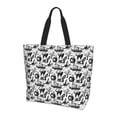 thumbnail image 2 of Fuzoiu Black White Halloween Print Tote Bags for Women,Shoulder Bag, Gym Tote,Top Handle Ladies Shoulder Bags for Work Beach Travel and Shopping Grocery, 2 of 9
