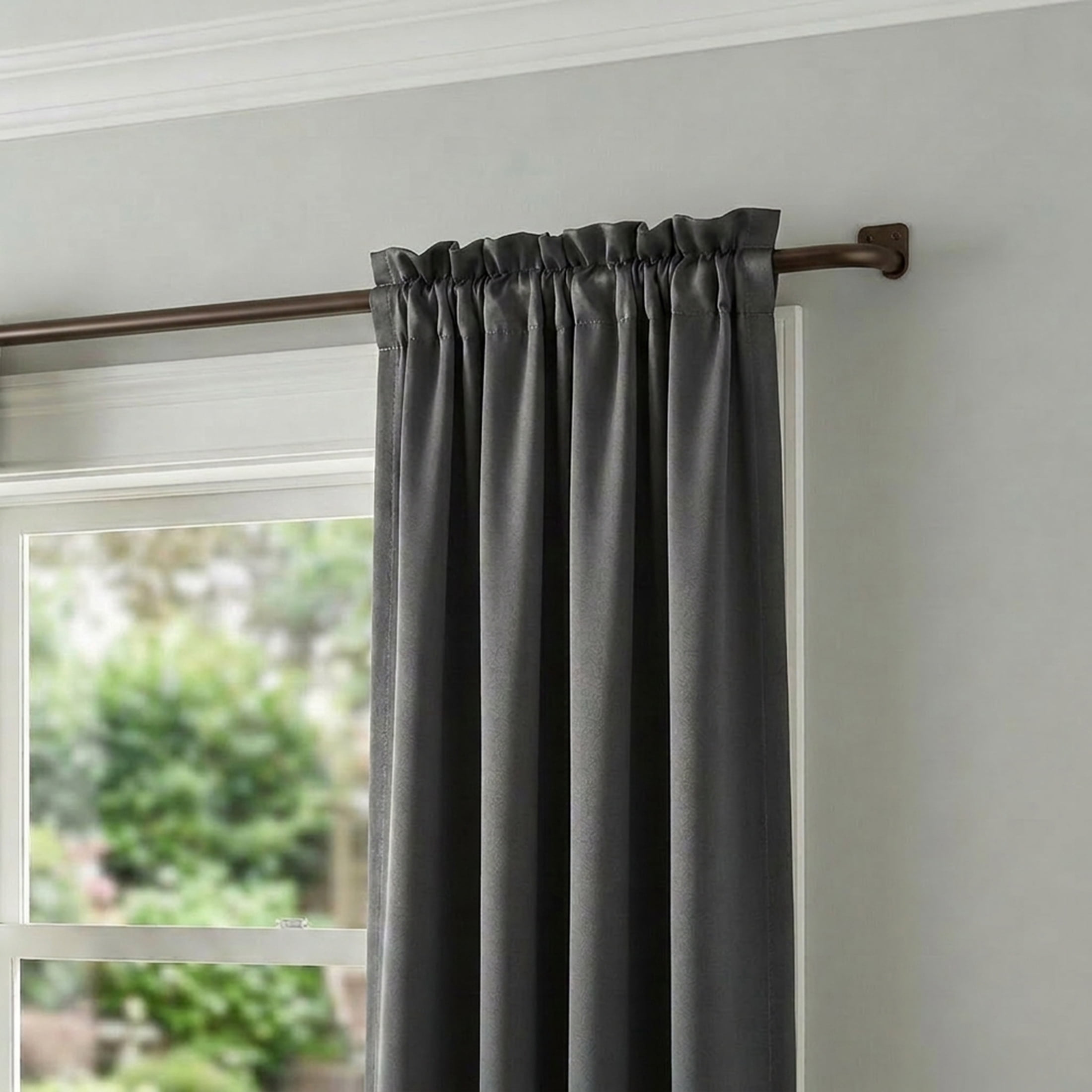 Mainstays 3/4" Bronze Room Darkening Adjustable Wrap Curtain Rod, 30-84"