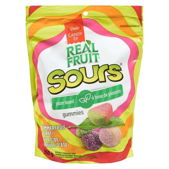 REALFRUIT Sours Summerfruit Burst Candy, Dare Real Fruit, 350g