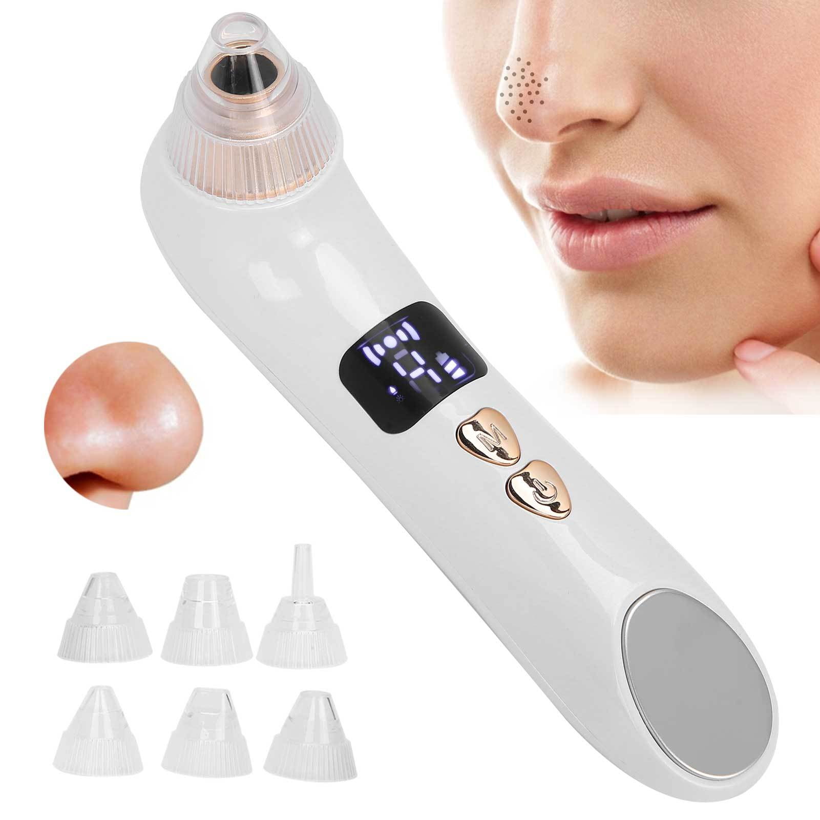 Yajisi Visual Blackhead Remover Vacuum Pore Cleaner with Hot Compress 5 Suction Levels 6 Replaceable Probes for Facial Deep Cleaning 7.87 x 5.51 x 1.97 in