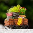 thumbnail image 4 of de rueda de resina creativa de hierro ,Cart Flower Pot Do Old Reutilizable suavemente duradero,Soporte patio de jardín ornamental retro,Diseño de decoración Baoblaze  Maceta, 4 of 8