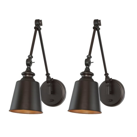 

Trade Winds Lighting TW90033ORB Set of 2 Transitional 1 Light Swing Arm Wall Lamp 100 Watts in Oil Rubbed Bronze