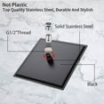 thumbnail image 2 of Rain Shower Head Black with Extension Arm 16 Inch Square Shower Head with 16 Inch Shower Arm Large Stainless Steel Rainfall Showerhead Matte Black Waterfall Full Body Coverage by, 2 of 5