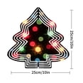 thumbnail image 2 of Stylish Metal Hanging Christmas Tree Wind Spinner - Vibrant Concentric Circles & Colorful Lights for Festive Yard & Garden Decor, 2 of 7