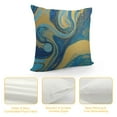 thumbnail image 4 of QZHH Paint Blue Green and Gold Liquid Marbling Ink Marble Abstract Pattern Aqua Nature Stone Turquoise Water Throw Pillow Case Decorative Cushion Cover for Sofa Couch Bed, 4 of 5