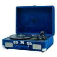 thumbnail image 2 of Arkrocket Curiosity Suitcase Bluetooth Turntable Vintage 3-Speed Record Player with Built-in Speakers Upgraded Turntable Audio Sound (Klein Blue Velvet), 2 of 7