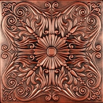 R139 - Spanish Silver Foam Glue-up Ceiling Tile in Antique Copper (129.6 Sq.ft / Pack) - 48 Pieces