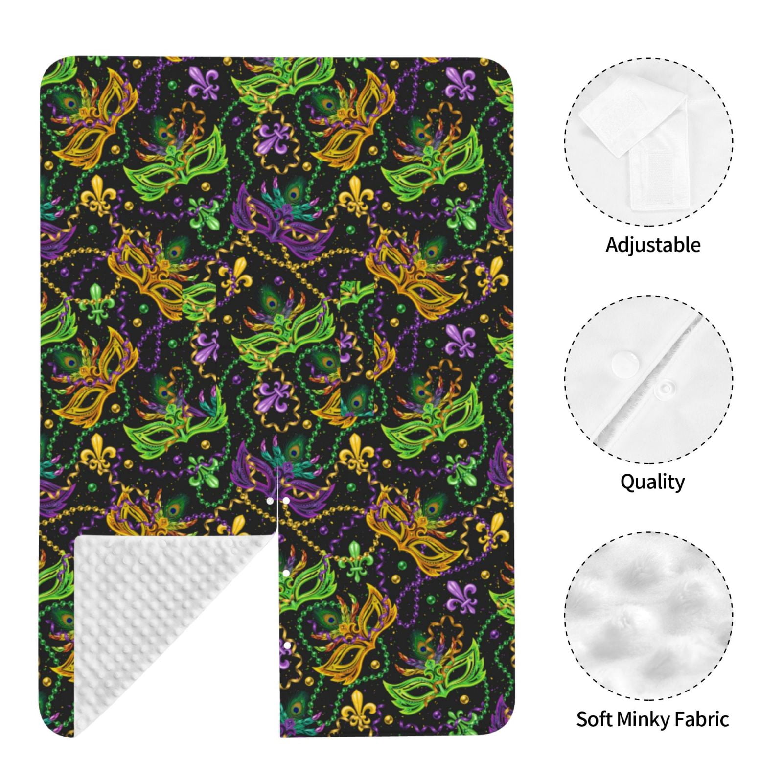 Car Seat Cover Baby - Mardi Gras Surface Breathable Infant Car Seat Cover for Baby Carseat, Lightweight Comfort Baby Essentials Must Haves Newborn Stuff for Girl Boy