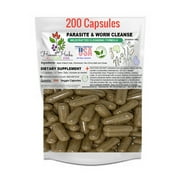 Worm & Parasite Blend - Natural Cleanse Formula - Black Walnut Hulls - Wormwood - Pau D'Arco Bark - Clove - Honest Herbs - 500mg - 200 Veggie Caps