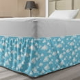 thumbnail image 1 of Blue and White Bed Skirt, Cartoon Sky with Fluffy Clouds Clear Day Baby Pattern, Elastic Bedskirt Dust Ruffle Wrap Around for Bedding Decor, 4 Sizes, Baby Blue Pale Blue, by Ambesonne, 1 of 2