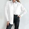 thumbnail image 2 of Vedolay Womens Blouses 2023 Zip Casual Tunic V-Neck Rollable Blouse Tops White,S, 2 of 3