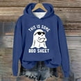 thumbnail image 2 of WEAIXIMIUNG Sweatshirts pour Femmes avec Poches Mode Féminine Spectre Imprimé Manches Longues Col Rond Hoodie, 2 of 4