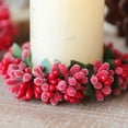 thumbnail image 3 of 2PCS Christmas Candle Ring Wreaths, Artificial Red Berries Candle Rings for Pillars Candle Holder, Christmas Table Centerpiece Family and Year Decoration, 3 of 10