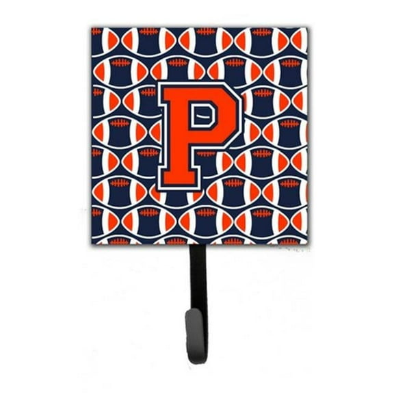Letter P Football Orange, Blue & White Leash or Key Holder