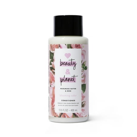 Love Beauty and Planet Blooming Color Conditioner Silicone Free, Paraben Free, and Vegan Murumuru Butter and Rose, 13.5 oz