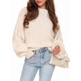 thumbnail image 3 of Women'S Oversized Sweater Crewneck Fall Winter Long Sleeve Fuzzy Warm Knit Pullover Sweaters Trendy Outfits S, 3 of 6