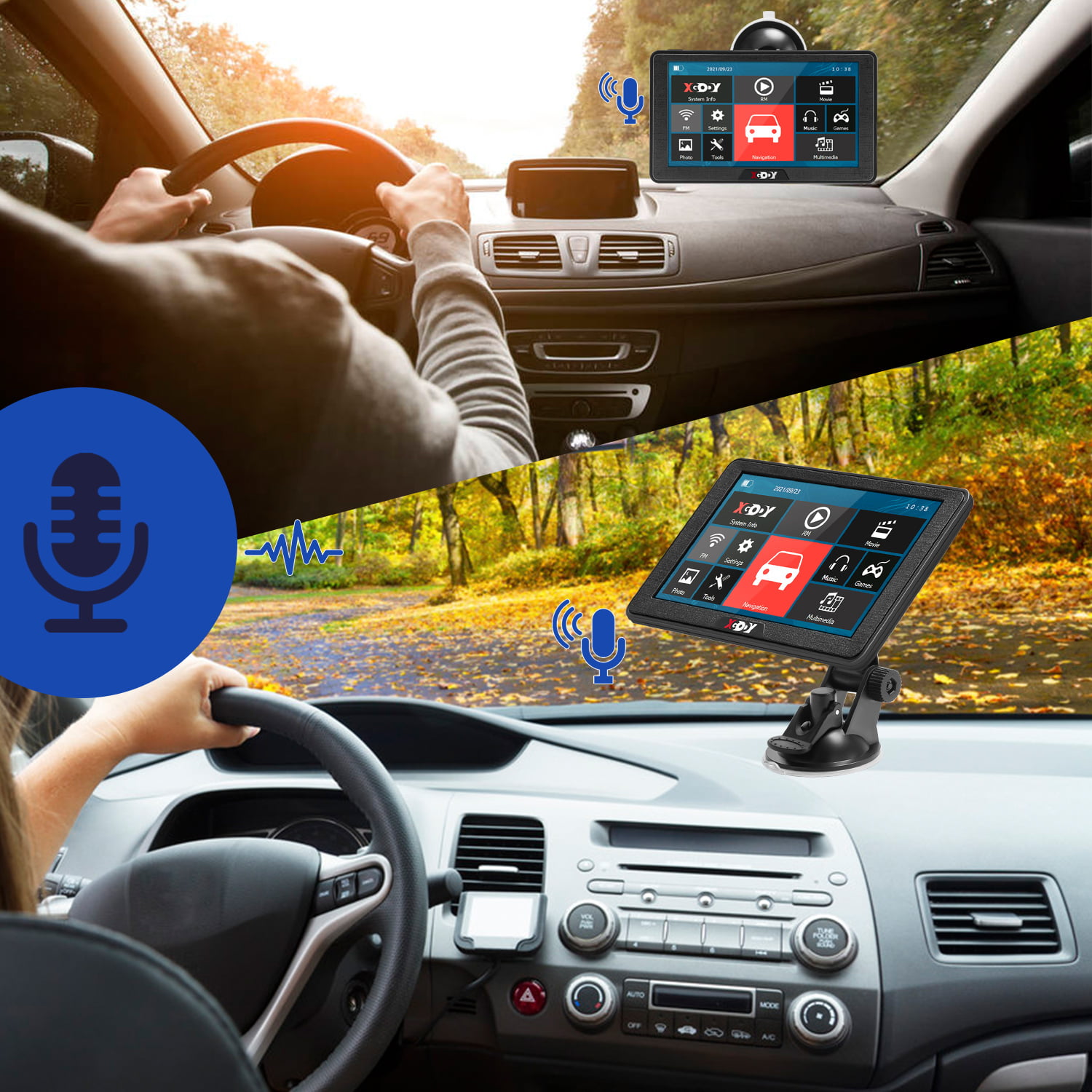 Xgody 712 Bluetooth Truck sistema di navigazione GPS per auto touchscreen capacitivo 17,8 cm 8 GB ROM navigatore satellitare con mappe a vita Spoken Turn-by-Turn direzioni 