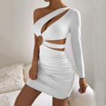 thumbnail image 4 of KaLI_store Formal Dresses for Women Evening Party Wedding Guest Dresses, Fall Lace Mother of The Bride Summer Dress with Belt Short Sleeve White,XS, 4 of 5