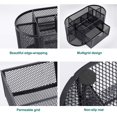 thumbnail image 2 of Caja de almacenamiento de escritorio con rejilla de hierro, gran capacidad, papelería para estudiantes, oficina en casa, portalápices multifunción, caja de almacenamiento de hierro negro, 2 of 5