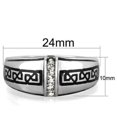 thumbnail image 4 of Anillo Color Plata Para Hombres de Acero Inoxidable Diamantes Linear con Patron, 4 of 4