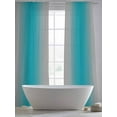 thumbnail image 5 of Turquoise Grey Ombre Sheer Curtains 84 inches Long 2 Panels Set Gradient Color Sheer Window Curtain Rod Pocket Voile Drapes for Living Room/Bedroom, Each 52" W x 84" L, 5 of 7