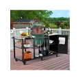 thumbnail image 1 of Bingirl Table de Gril pour Gril Kamado Style Oeuf, Station de Gril Extérieure Robuste, Table de Préparation avec Rangement, Support pour Sacs à Ordures, Crochets, Support pour Essuie-Tout, Roues, Compatible avec le Gril Kamado aux Oeufs, 1 of 7