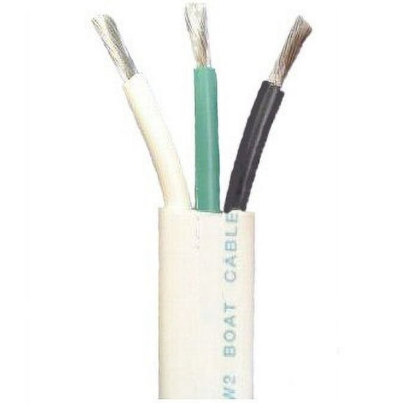 Crimp Supply 10/3 AWG Triplex Tinned Marine Wire, Black/Green/White 50 Feet