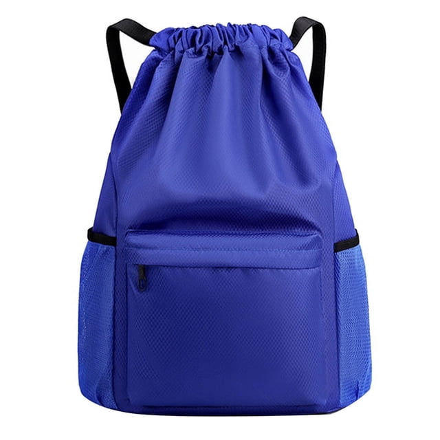 Mochila de Bolsillo con CordóN Bolsa de Viaje con CordóN Bolsa de Deporte de Fitness para Mujeres Hombres Azul