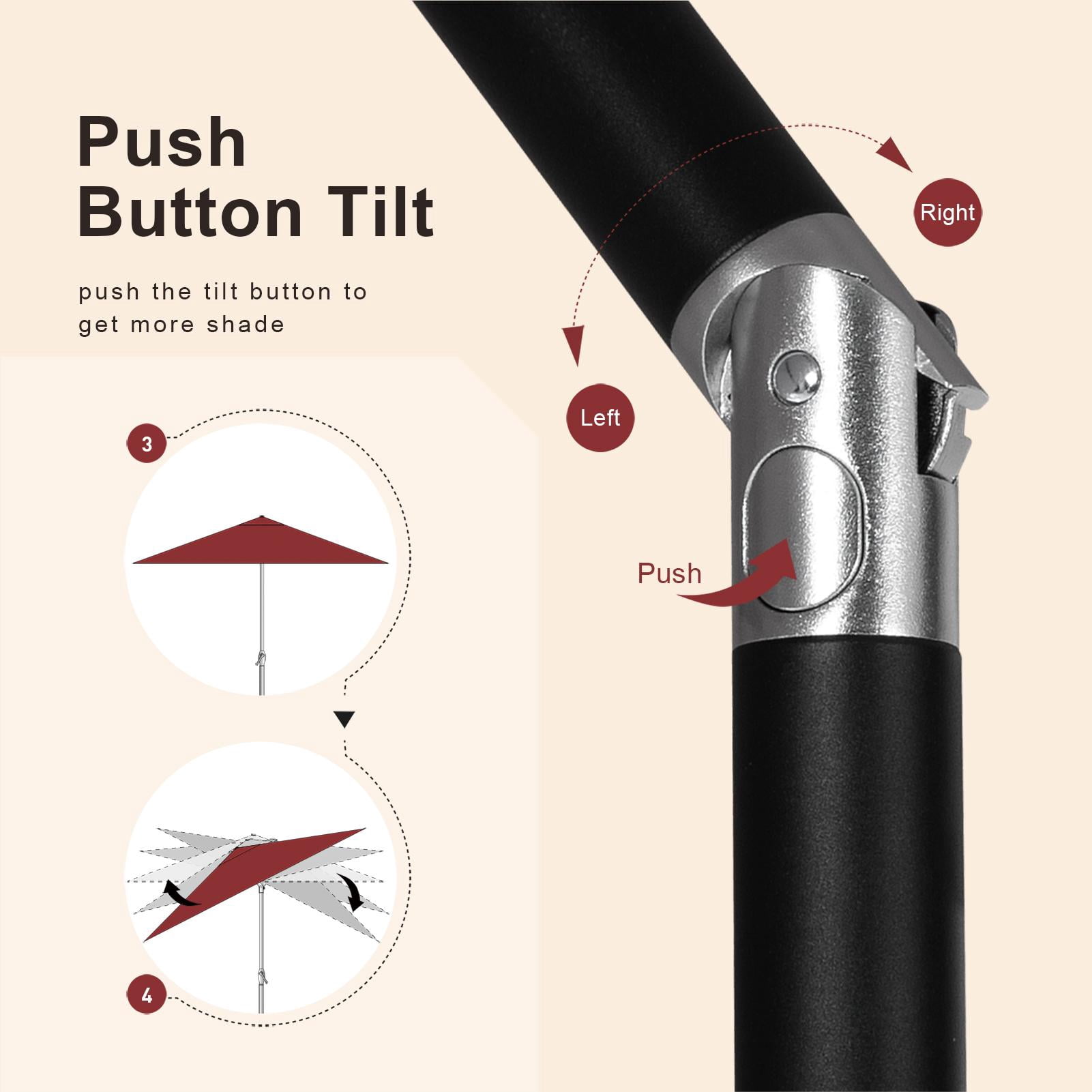 Tempera 9FT Push Botton Tilt patio umbrella