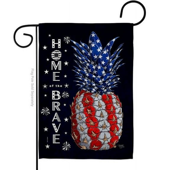 Breeze Decor G120240-BO 13 x 18.5 in. Patriotic Pineapple Americana Star & Stripes Double-Sided Vertical House Decoration Banner Garden Flag - Yard Gift