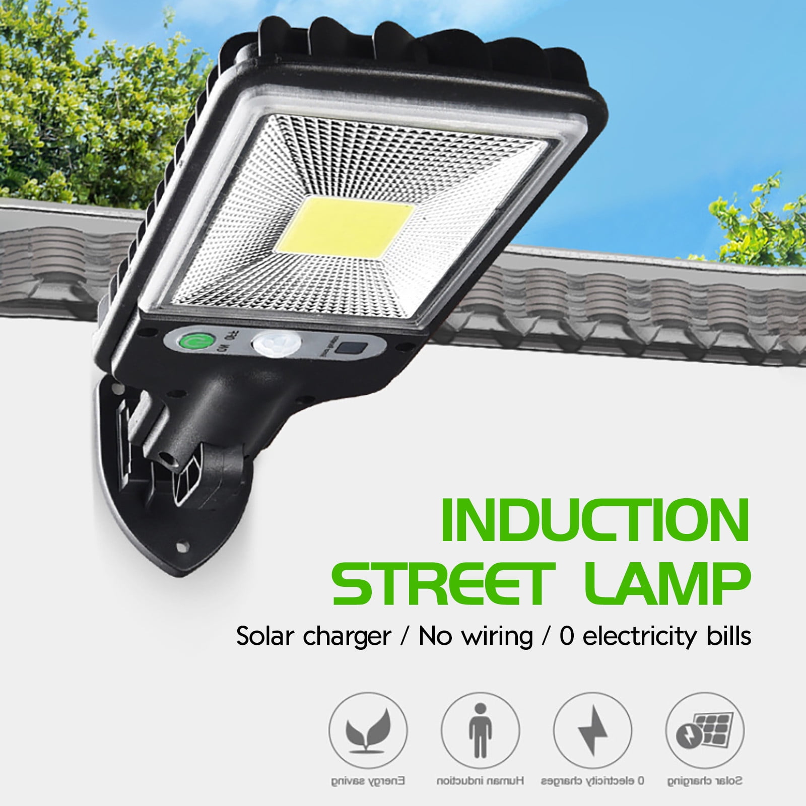 LED Solar Street Light Human Sensor Outdoor Waterproof Adjustable Wall Mounted