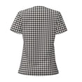 thumbnail image 4 of Naloa Houndstooth Black And White Print T-Shirts Short Sleeve V Neck Tees for Women Fashion Tops Trendy Lightweight Soft Casual Summer Outfits Clothes, 4 of 5