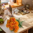 thumbnail image 4 of 9 Heads Mums Artificial Flowers, Faux Chrysanthemum Bouquet, Silk Fall Floral Stem for Outdoor, Decorative Artificial Aster Bouquet, Indoor Tabletop Faux Flowers, Seasonal Home Floral Arrangement, 4 of 5