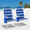 Blue & White Stripes, variant on Arlopu Beach Chair, Folding High Back Beach Chair w/ 5-Position Lay Flat, Headrest, Cooler Pouch, Storage Bag, Towel Bar, Foot Mat, Outdoor Portable Camping Chair