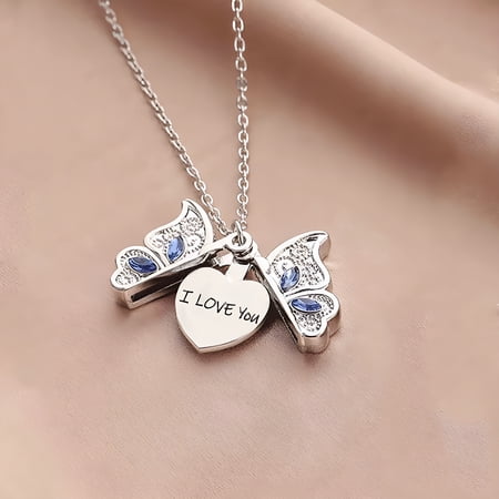 DESIGNICE Necklaces for Women,I Love You Butterfly Pendant Necklace,Mothers Day Gifts,Anniversary Birthday Jewelry for Women Mom Grandma Wife Girlfriend