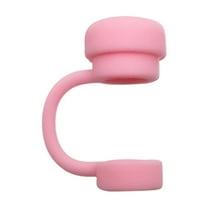 Straw Topper Cap for Tumbler, 0.4 inches Soft Silicone Straw Covers for Direct Drinking Cup Accessories, Dust-proof Reusable Drinking Straw Tips Lids(Pink)