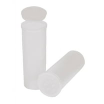 Philips Empty Prescription Pop Top Vial Made in USA Pack of 75 Dry Herb Containers with Child Resistant Translucent Clear Color 60 Dram Medical Pharmacy Pill Bottles