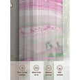 thumbnail image 3 of Pink Green Ombre Sheer Curtains for Living Room Bedroom Abstract Modern Art Fluid Striped Sheer Curtains 96 Inch Long 2 Panels Set Light Filtering Curtain Window Treatments Drapes for Dining Room, 3 of 6